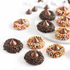 thumbprint cookies with rainbow and chocolate sprinkles