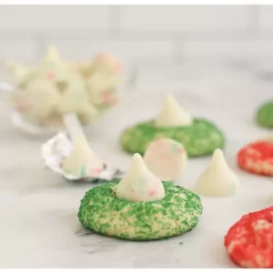 green and red holiday sugar cookies