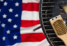 grill with american flag