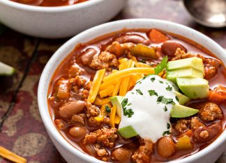 pictured - bowl of chili